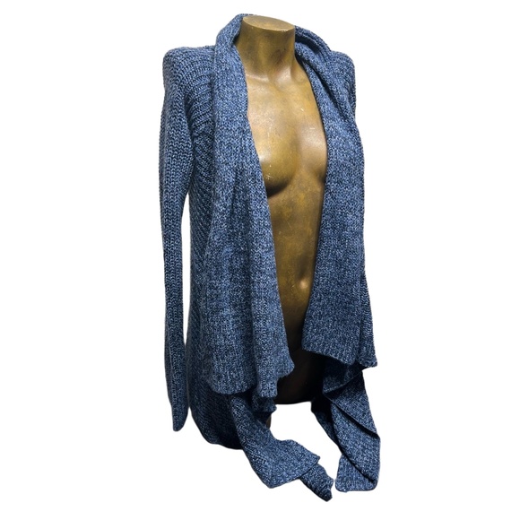 PINK Republic Blue Drape Front Knit Long Sleeve Open Front Cardigan Womens Small - Picture 1 of 10